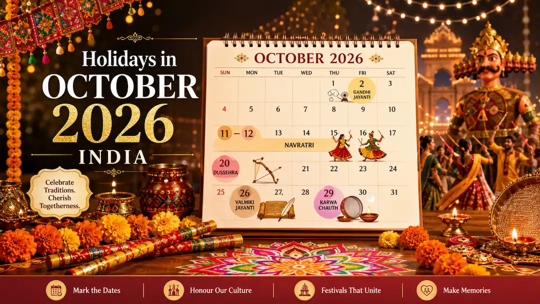 Holidays in October 2026 India – Complete List + Festive Season Guide for Delhi NCR